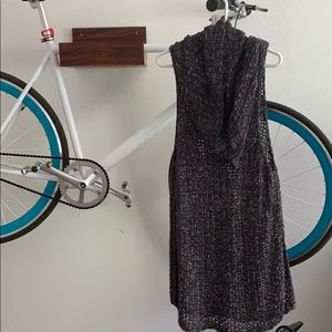 Free People Cowl Neck Open Knit Tank Tunic (L)